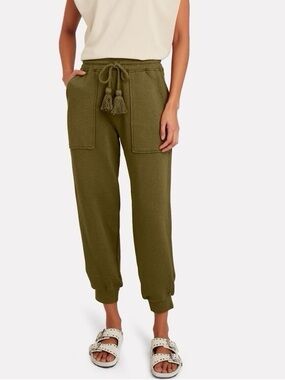 Ulla Johnson Charley Olive Green Tassel Jogger Sweatpants Womens Size Medium